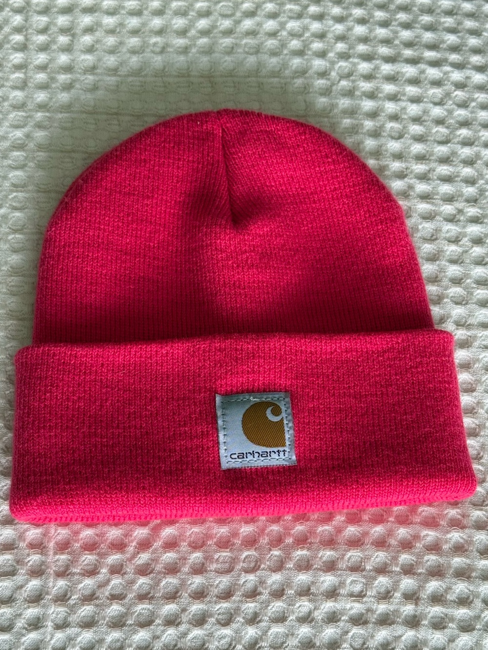Brand New Carhartt Rib Knit Beanie Pink with Logo Patch Never Work Never Worn